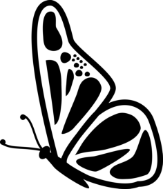 Butterfly Side View Silhouette Cutting Svg Files, Free Vectors File